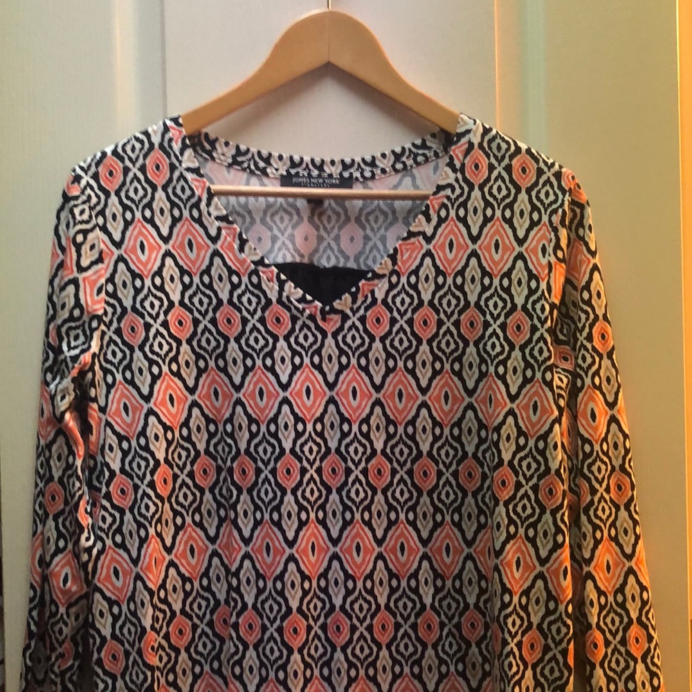 🌸🌸 Dress/casual shirt (orange, tan, black)